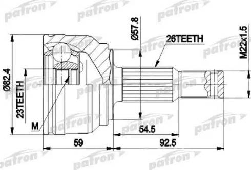 Patron PCV9117 - Шарнирный комплект, ШРУС, приводной вал autosila-amz.com