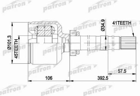 Patron PCV5012 - Шарнирный комплект, ШРУС, приводной вал autosila-amz.com