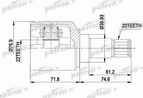 Patron PCV5026 - Шарнирный комплект, ШРУС, приводной вал autosila-amz.com