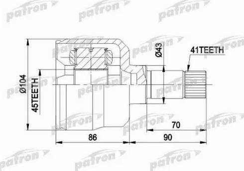 Patron PCV5021 - Шарнирный комплект, ШРУС, приводной вал autosila-amz.com