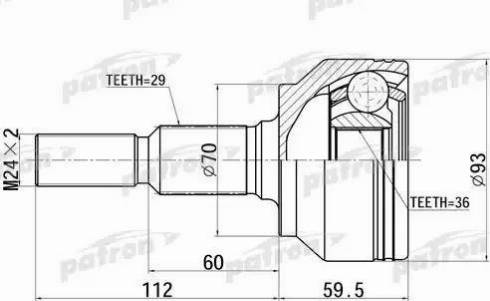 Patron PCV6879 - Шарнирный комплект, ШРУС, приводной вал autosila-amz.com