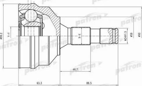 Patron PCV1496 - Шарнирный комплект, ШРУС, приводной вал autosila-amz.com