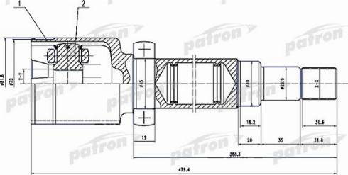 Patron PCV1497 - Шарнирный комплект, ШРУС, приводной вал autosila-amz.com