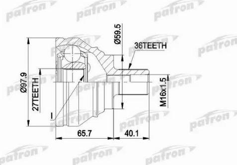 Patron PCV1463 - Шарнирный комплект, ШРУС, приводной вал autosila-amz.com