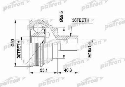 Patron PCV1467 - Шарнирный комплект, ШРУС, приводной вал autosila-amz.com