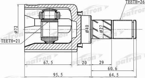 Patron PCV1409 - Шарнирный комплект, ШРУС, приводной вал autosila-amz.com