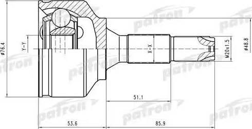 Patron PCV1407 - Шарнирный комплект, ШРУС, приводной вал autosila-amz.com