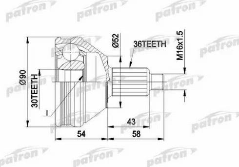 Patron PCV1414 - Шарнирный комплект, ШРУС, приводной вал autosila-amz.com