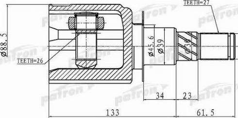 Patron PCV1410 - Шарнирный комплект, ШРУС, приводной вал autosila-amz.com