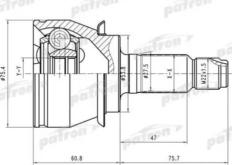 Patron PCV1480 - Шарнирный комплект, ШРУС, приводной вал autosila-amz.com