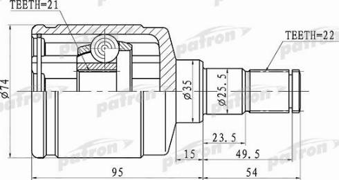 Patron PCV1424 - Шарнирный комплект, ШРУС, приводной вал autosila-amz.com