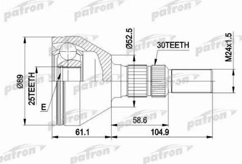 Patron PCV1420 - Шарнирный комплект, ШРУС, приводной вал autosila-amz.com