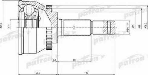 Patron PCV1477 - Шарнирный комплект, ШРУС, приводной вал autosila-amz.com