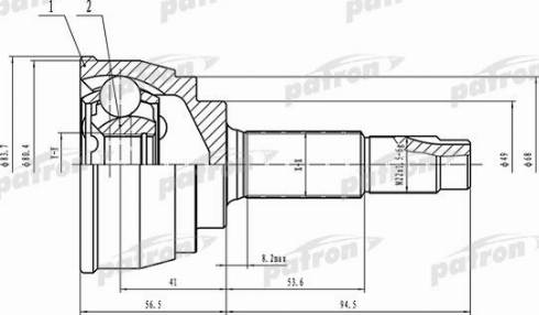 Patron PCV1541 - Шарнирный комплект, ШРУС, приводной вал autosila-amz.com