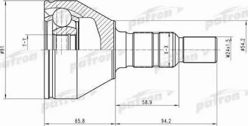 Patron PCV1506 - Шарнирный комплект, ШРУС, приводной вал autosila-amz.com