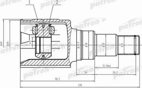 Patron PCV1572 - Шарнирный комплект, ШРУС, приводной вал autosila-amz.com