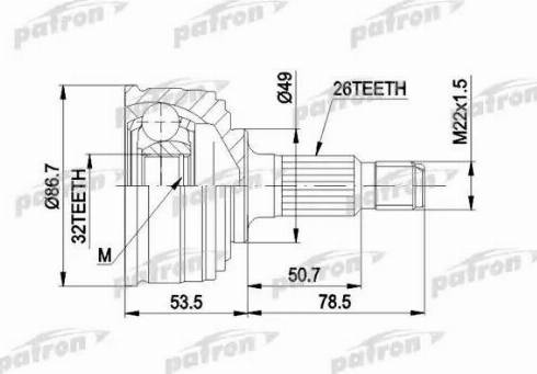 Patron PCV1045 - Шарнирный комплект, ШРУС, приводной вал autosila-amz.com