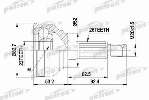 Patron PCV1069 - Шарнирный комплект, ШРУС, приводной вал autosila-amz.com