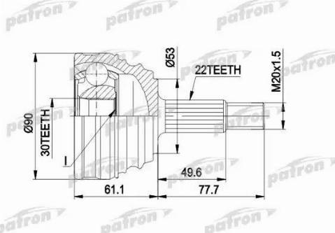 Patron PCV1009 - Шарнирный комплект, ШРУС, приводной вал autosila-amz.com