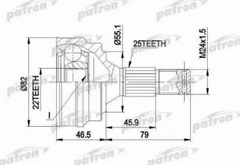 Patron PCV1015 - Шарнирный комплект, ШРУС, приводной вал autosila-amz.com