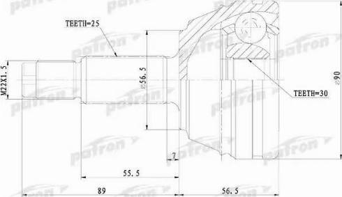 Patron PCV1074 - Шарнирный комплект, ШРУС, приводной вал autosila-amz.com