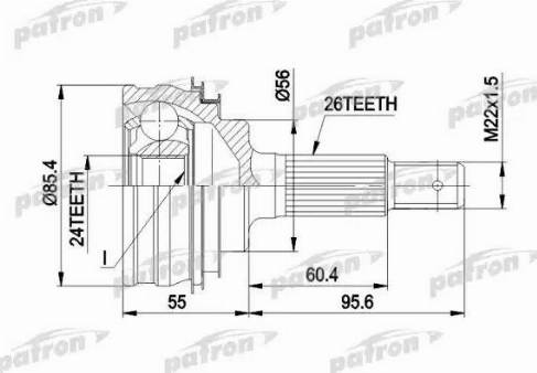 Patron PCV1070 - Шарнирный комплект, ШРУС, приводной вал autosila-amz.com