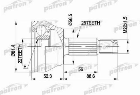 Patron PCV1192 - Шарнирный комплект, ШРУС, приводной вал autosila-amz.com