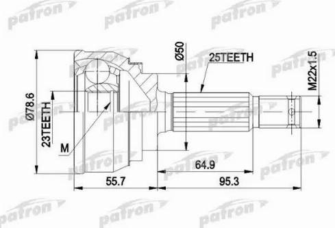 Patron PCV1104 - Шарнирный комплект, ШРУС, приводной вал autosila-amz.com