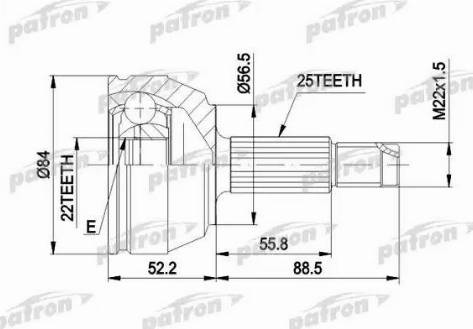 Patron PCV1125 - Шарнирный комплект, ШРУС, приводной вал autosila-amz.com