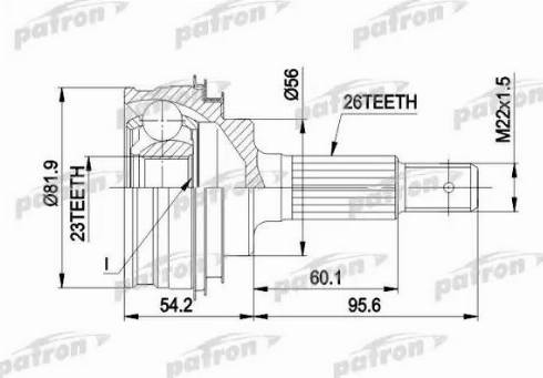 Patron PCV1346 - Шарнирный комплект, ШРУС, приводной вал autosila-amz.com