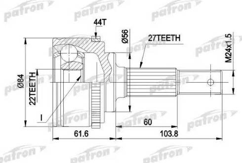 Patron PCV1348 - Шарнирный комплект, ШРУС, приводной вал autosila-amz.com