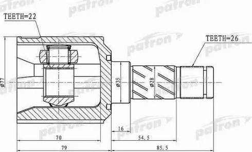 Patron PCV1359 - Шарнирный комплект, ШРУС, приводной вал autosila-amz.com