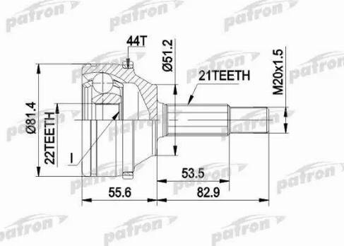 Patron PCV1310 - Шарнирный комплект, ШРУС, приводной вал autosila-amz.com