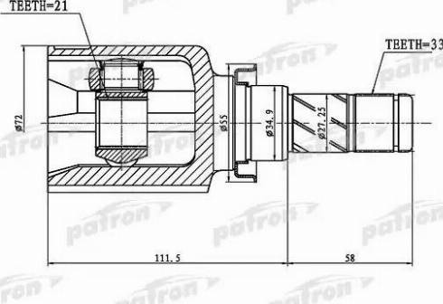 Patron PCV1388 - Шарнирный комплект, ШРУС, приводной вал autosila-amz.com