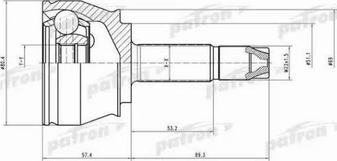 Patron PCV1374 - Шарнирный комплект, ШРУС, приводной вал autosila-amz.com