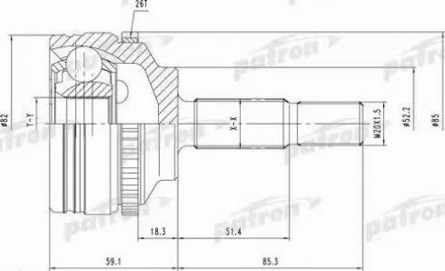 Patron PCV1378 - Шарнирный комплект, ШРУС, приводной вал autosila-amz.com