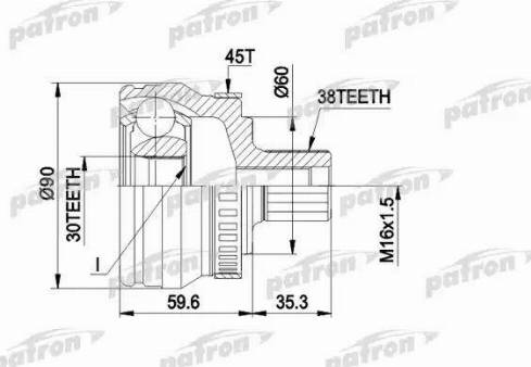 Patron PCV1377 - Шарнирный комплект, ШРУС, приводной вал autosila-amz.com