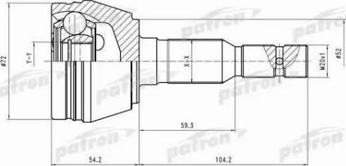 Patron PCV1290 - Шарнирный комплект, ШРУС, приводной вал autosila-amz.com