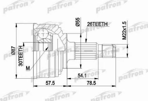 Patron PCV1251 - Шарнирный комплект, ШРУС, приводной вал autosila-amz.com