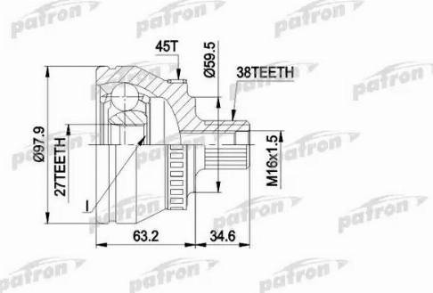 Patron PCV1267 - Шарнирный комплект, ШРУС, приводной вал autosila-amz.com