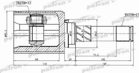 Patron PCV1745 - Шарнир, ШРУС, приводной вал autosila-amz.com