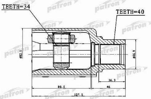 Patron PCV1757 - Шарнир, ШРУС, приводной вал autosila-amz.com