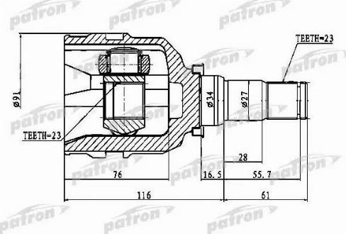 Patron PCV1768 - Шарнир, ШРУС, приводной вал autosila-amz.com