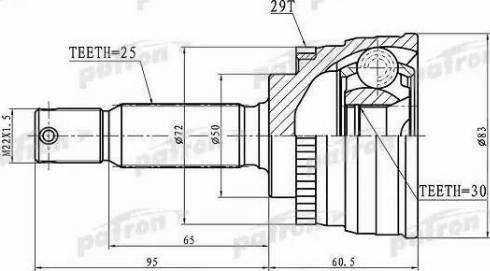 Patron PCV1721 - Шарнирный комплект, ШРУС, приводной вал autosila-amz.com