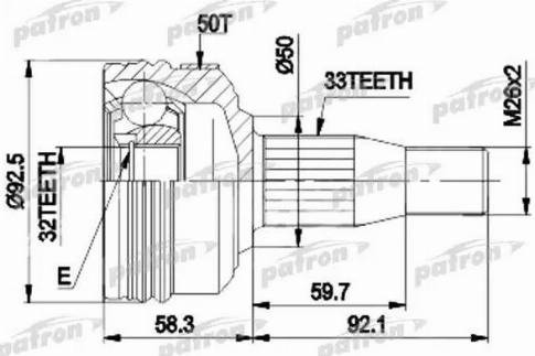 Patron PCV8957 - Шарнирный комплект, ШРУС, приводной вал autosila-amz.com