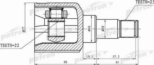 Patron PCV3085 - Шарнирный комплект, ШРУС, приводной вал autosila-amz.com