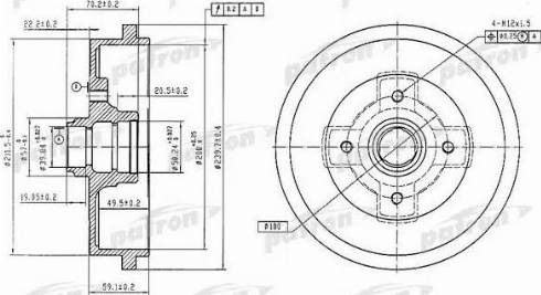 Patron PDR1404 - Барабан тормозной задн AUDI: 80 72-78 autosila-amz.com