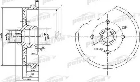 Patron PDR1184 - Тормозной барабан autosila-amz.com