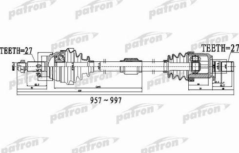 Patron PDS0497 - Приводной вал autosila-amz.com