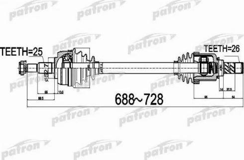 Patron PDS0529 - Приводной вал autosila-amz.com